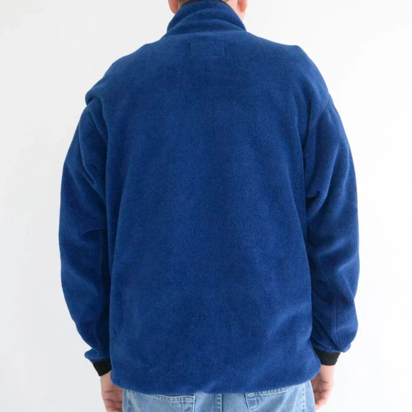 Vintage REI Blue Black Half Zip Fleece Pullover Sweater L - Picture 3 of 12